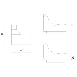 Prostoria designové sedačky Layout Sofa Outercorner Seat M