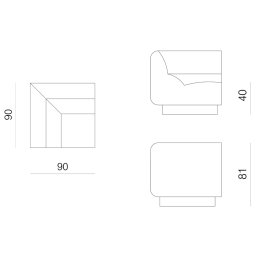 Prostoria designové sedačky Layout Sofa Corner Seat L