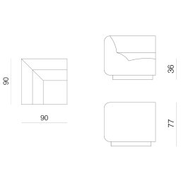 Prostoria designové sedačky Layout Sofa Corner Seat M
