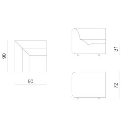 Prostoria designové sedačky Layout Sofa Corner Seat S