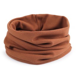 Bavlněná čepice / nákrčník unisex, barva 42 hnědá koňak nákrčník