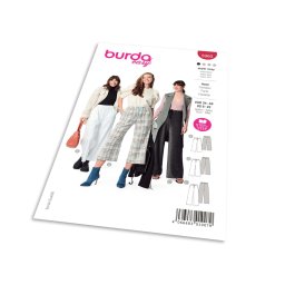Střih Burda 5960 - Široké kalhoty s gumou v pase