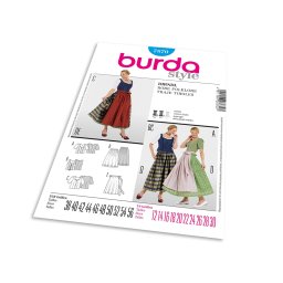 Střih Burda 7870 - Krojová sukně, krojová zástěrka, krojová halenka