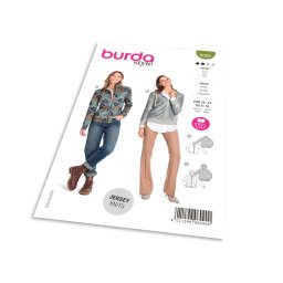 Střih Burda 6090 - Mikina na zip s kapucí, mikina s vysokým límcem