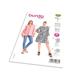 Střih Burda 6002 - Halenkové šaty, halenka