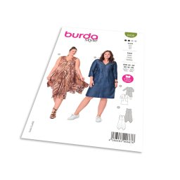 Střih Burda 6036 - Sportovní šaty s kapsami, volné šaty