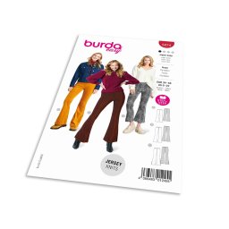 Střih Burda 5874 - Zvonové kalhoty s gumou v pase