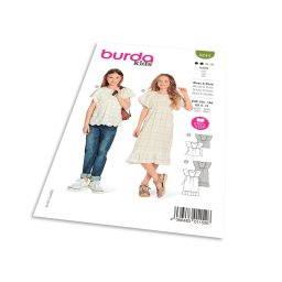 Střih Burda 9244 - Volné empírové šaty, halenka pro dívky