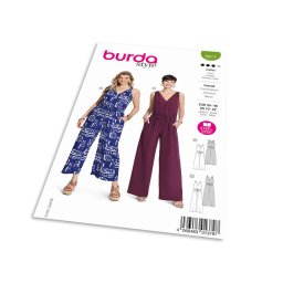 Střih Burda 5817 - Overal se zkříženými ramínky, kalhotové šaty