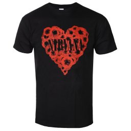 tričko pánské Nirvana - Poppy Heart - ROCK OFF - NIRVTS46MB