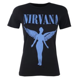 tričko dámské Nirvana - Angelic Blue Mono - ROCK OFF - NIRVTS82LB