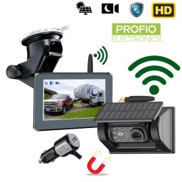 Cuvací kamera s monitorem 5" - Set wifi kamera HD 720P Magnetická Solární s 7 IR LED