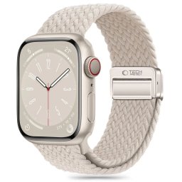 Pletený řemínek Tech-Protect NYLONMAG Apple Watch 4/5/6/7/8/SE a Ultra 1/2 44/45/49mm - hvězdně bílý