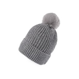 Dámská / dívčí zimní čepice žinylková s lurexem Emi Ross, barva 4 šedá
