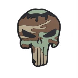 101INC nášivka PUNISHER velcro 3D plastová WOODLAND