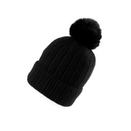 Dámská / dívčí zimní čepice s bambulí Emi Ross, barva 6 černá