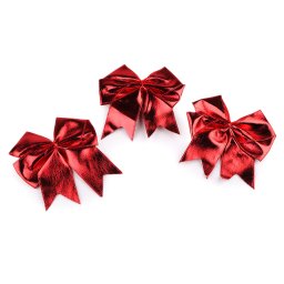Vánoční mašle metalická 13x12 cm, barva 1 (10,5x12cm) červená