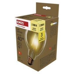 EMOS LED žárovka Vintage G95 / E27 / 4,5 W (40 W) / 420 lm /