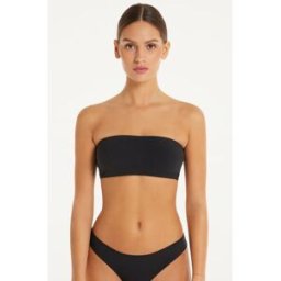 Tezenis Podprsenka Bandeau Sidney z Recyklovaného Mikrovlákna Žena Cerná Größe M/L
