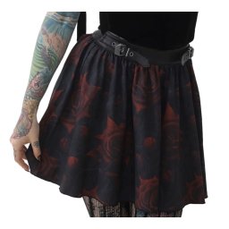 sukně dámská KILLSTAR - Blood Rose - Black/Red - KSRA011495
