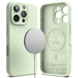 Pouzdro Ringke Silicone Magnetic MagSafe iPhone 16 Pro Max - Soft Mint