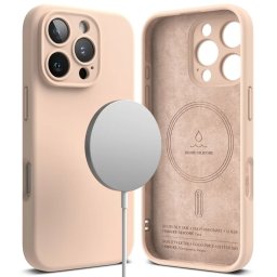 Pouzdro Ringke Silicone Magnetic MagSafe iPhone 16 Pro - Pink Sand