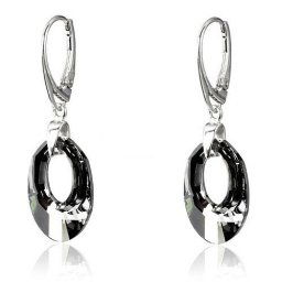 Stříbrné náušnice se Swarovski® Crystals Helios Silver Night LSW133E