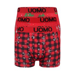 Christmas II. červené vánoční boxerky - 3 ks vícebarevná XL