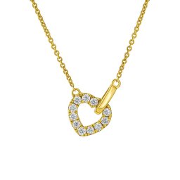 Silvego Diamantový náhrdelník (0,16 ct) srdce Marylin ze žlutého zlata - DNN39845NGYD