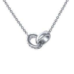 Silvego Diamantový náhrdelník (0,08 ct) Annamarie (Together Forever) z bílého zlata - DNN3291NGWD