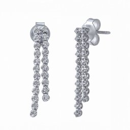 Silvego Diamantové řetízkové náušnice (0,38 ct) Starly z bílého zlata - DNN3944EGWD