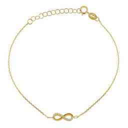 Jemný zlatý náramek Anker Roma zdobený Infinity s Brilliance Zirconia - Y (0,8 mm)