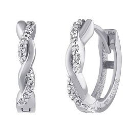 Zlaté náušnice kruhy Kyra z bílého zlata s Brilliance Zirconia 13mm