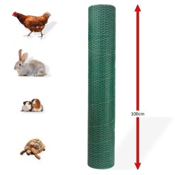 DEMA Králičí šestihranné pletivo poplastované 13 mm, 1x25 m, drát 0,8 mm, zelené 31177D