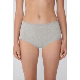 Tezenis Vysoké Bavlněné Kalhotky s Krajkou Žena Šedá Größe L