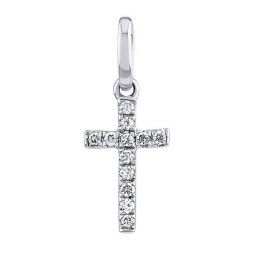 Diamantový přívěsek křížek Serafine z bílého zlata 0,04 ct