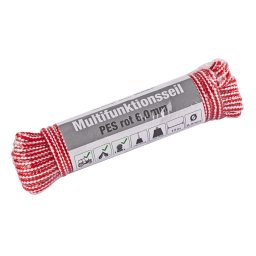 KesTek Multifunkční lano PES 15 m / 6 mm, červené 40236KT