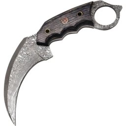 FH Knives nůž FH Karambit damašková ocel s pouzdrem ČERNÝ