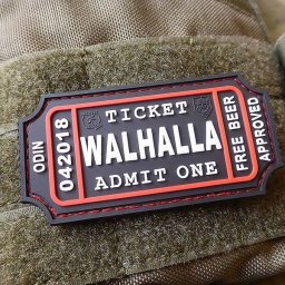 JACKETS TO GO nášivka WALHALLA TICKET BEER velcro plast SWAT