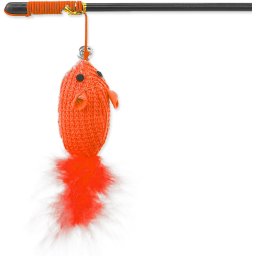 Vábnička myška se šantou a ocáskem z peříček Magic Cat 45 cm Barva: oranžová