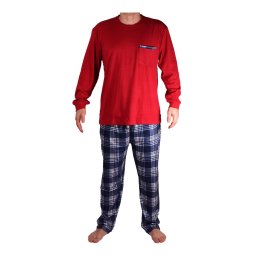 Zdenda Lux pánské pyžamo s flísem červená 3XL
