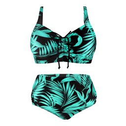 Salma Boho dvoudílné plavky pro plnoštíhlé S803 5XL zelená