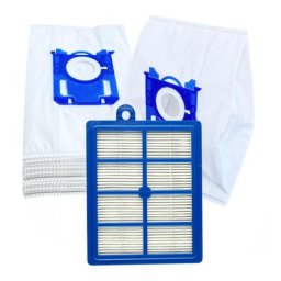 AE2T10HF 3D Sáčky pro AEG-ELECTROLUX-PHILIPS (typ s-bag) a omývatelný HEPA filtr, sada 10+1ks
