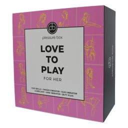 Pleasure Box Love to Play - vibran sada - 6 dl (rovo-fialov)