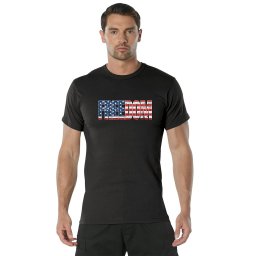 Triko FREEDOM US vlajka ČERNÉ vel. L