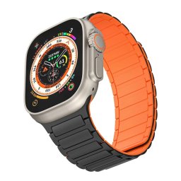 Tech-Protect ICONBAND Magnetic Apple Watch 4/5/6/7/8/9/10/SE Ultra 1/2 44/45/46/49mm - Černý/Oranžový