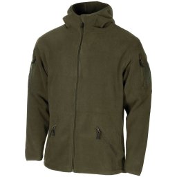 Mikina FLEECE na zip s kapucí TACTICAL ZELENÁ vel. L
