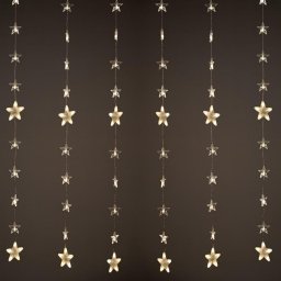 ACA Lighting Vánoční osvětlení 144 LED záclona 8 pramenů po 18 LED teplá bílá vč. napájení prodloužitelné max 4 sady P44 150x150cm čirý kabel 3m napájení X071441492