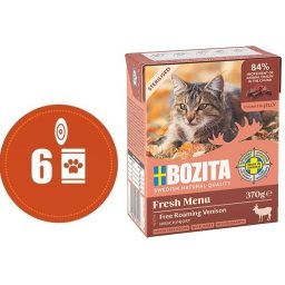 Bozita Fresh Menu Sterilised kousky v rosolu se ZVĚŘINOU MULTIPACK - konzerva pro kočky 6x370 g
