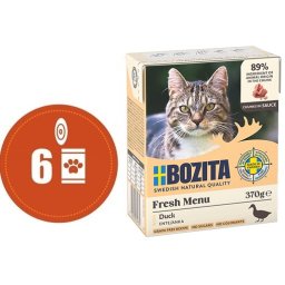Bozita Fresh Menu kousky v omáčce s KACHNOU MULTIPACK - konzerva pro kočky 6x370 g